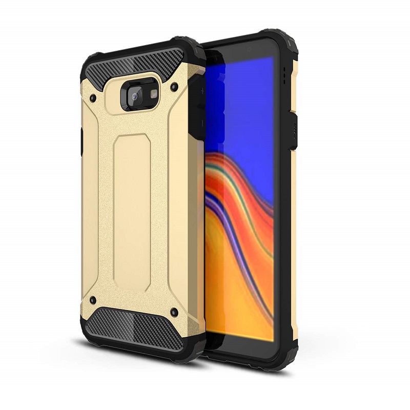 mobiletech-samsung-j4-plus-shockproof-luxury-armor-case-cover-gold